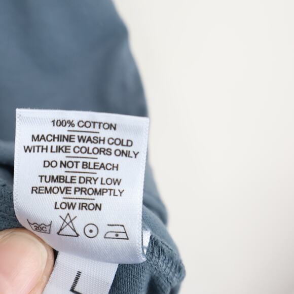 American Giant Men's Short Sleeve Pocket Tee Stormy Weather Blue Size L NWOT - Picture 6 of 6